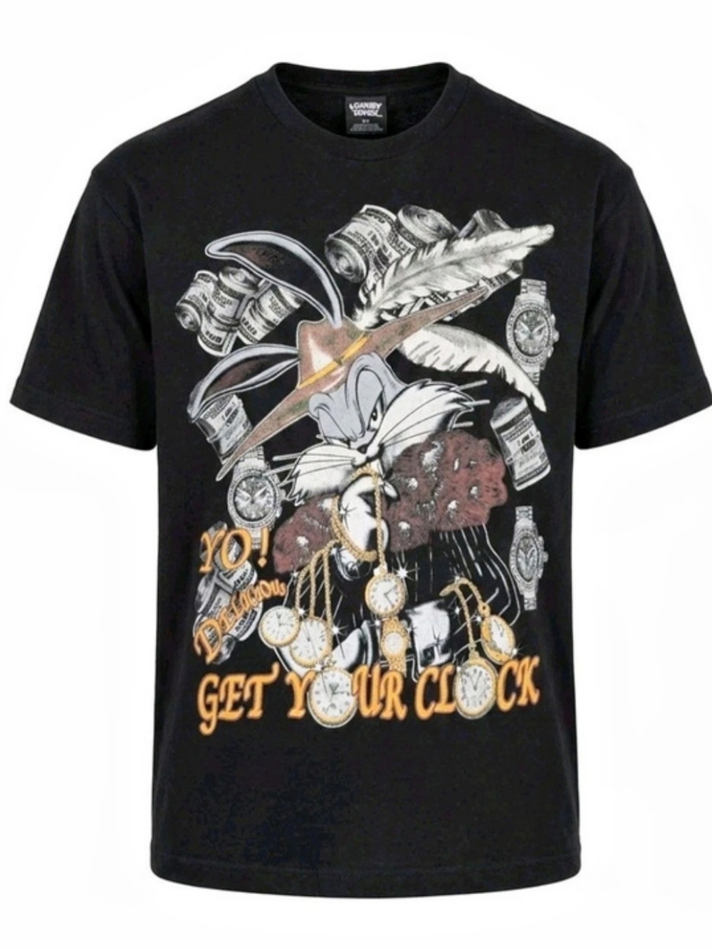 Rare Vin Y2K 90S LOONEY TUNES Bugs Men's Yo Delicious Get Your Clock Size 2XL